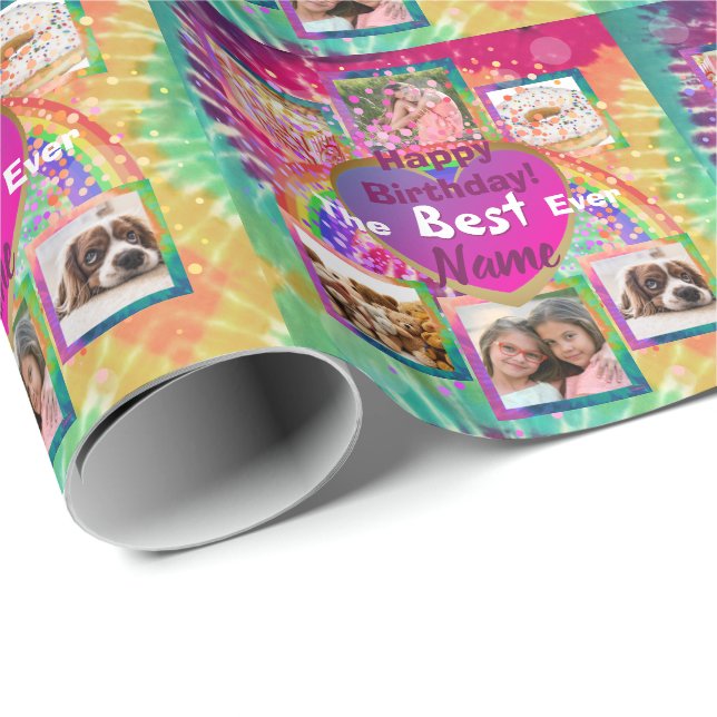 Papier Cadeau Meilleur Jeu de Jeu de teinture Image Cadeau photo (Coin rond)