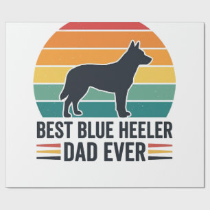 Papier Cadeau Meilleur Papa Blue Heeler Ever Création Vintage Pa