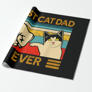 Papier Cadeau Meilleur Papa Chat Fou Drôle Papa Chat