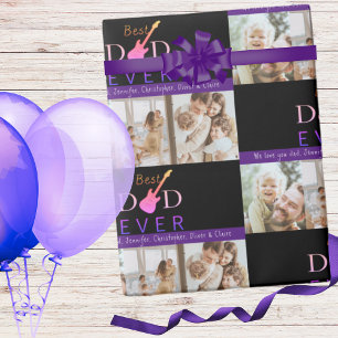 Papier Cadeau Meilleur papa Jamais Famille Photo Collage Fête de