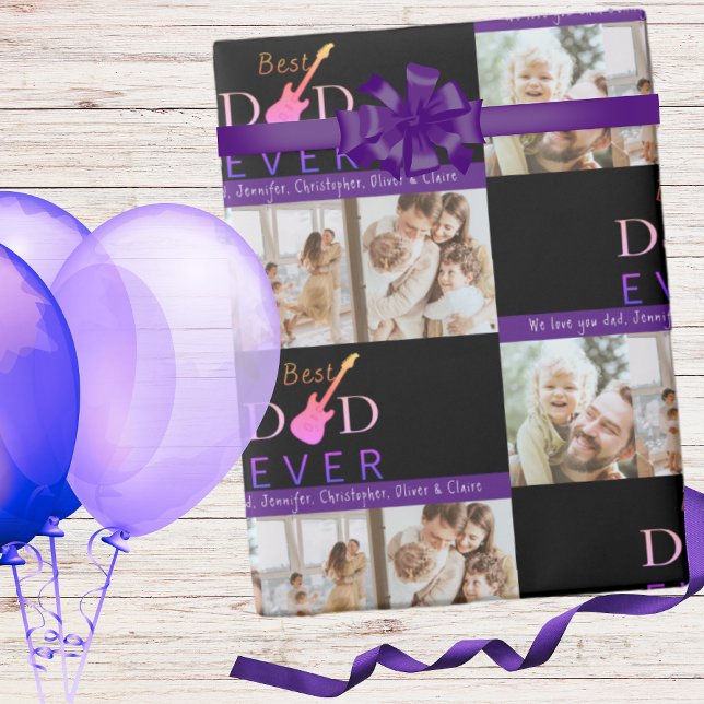 Papier Cadeau Meilleur papa Jamais Famille Photo Collage Fête de (Créateur téléchargé)
