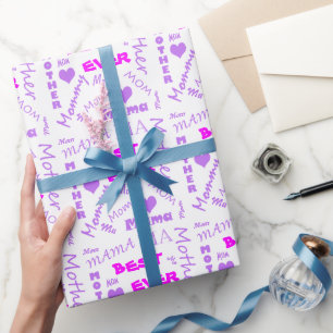Papier Cadeau Meilleure fête de la mère de maman
