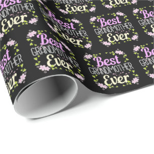 Papier Cadeau Meilleure grand-mère jamais - Rose Floral