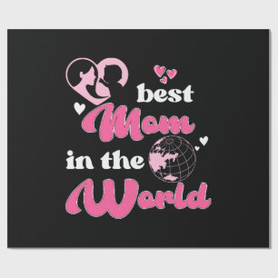 Papier Cadeau Meilleure Maman du Monde Fête des Mères