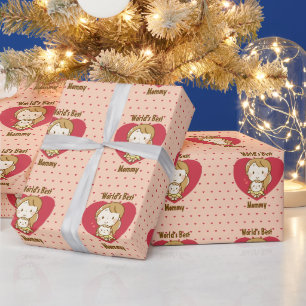 Papier Cadeau Meilleure maman mignonne Fête des Mères Kawaii Car