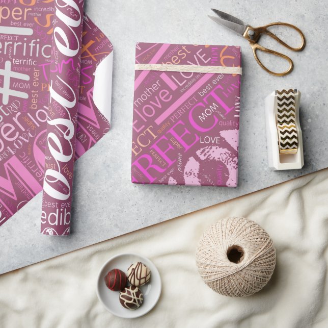 Papier Cadeau Meilleure Maman Mot Cloud ID262 (Artisanat)