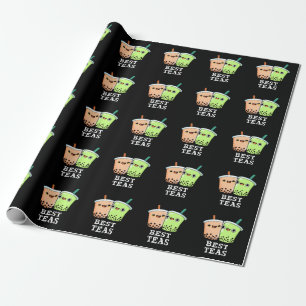 Papier Cadeau Meilleurs Thés Drôle Besoins Boba Tea Pun Dark BG