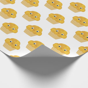 Papier Cadeau Mélange Muffin De Maïs De Carton Sur Papier Blanc 
