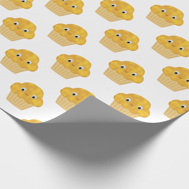 Papier Cadeau Mélange Muffin De Maïs De Carton Sur Papier Blanc  (Coin)