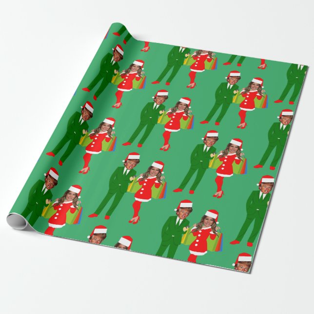 Papier Cadeau melania père Noël trump (Déroulé)
