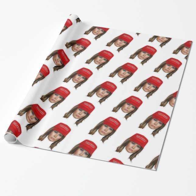 Papier Cadeau Melania Trump MAGA Noël (Déroulé)
