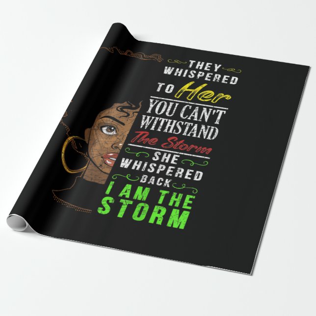Papier Cadeau Melanin Femmes African American Pride Histoire noi (Déroulé)