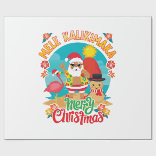 Papier Cadeau Mele Kalikimaka pour un Noël hawaïen brillant