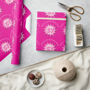 Papier Cadeau Mème personnalisé rose 67