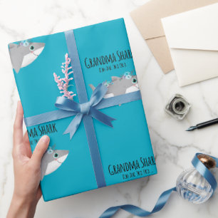 Papier Cadeau Mémé Requin personnalisée Doo Doo Doo