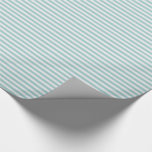 Papier Cadeau Menthe assez mince et rayures blanches