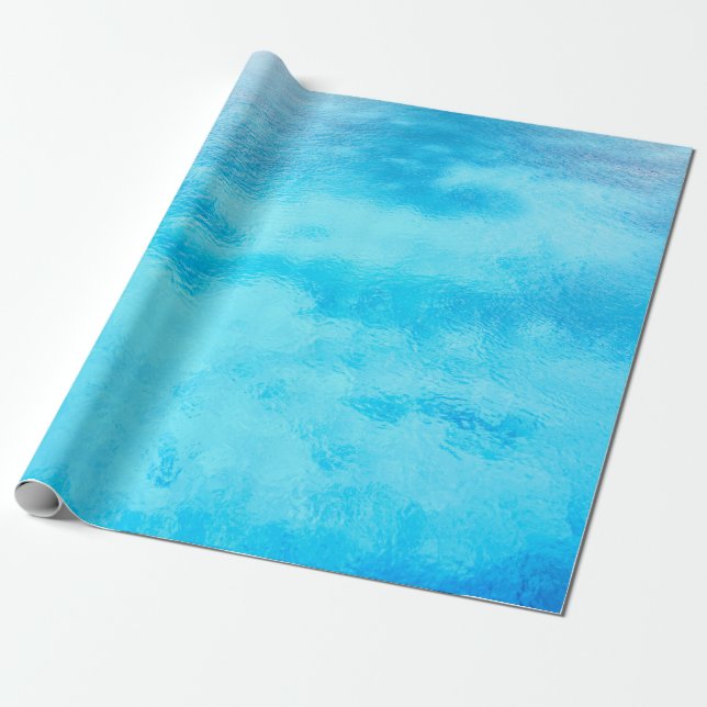 Papier Cadeau Mer tropicale nautique d'océan bleu (Déroulé)
