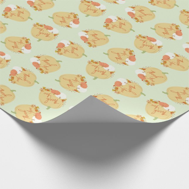 Papier Cadeau Merci Citrouille de Baby shower (Coin)