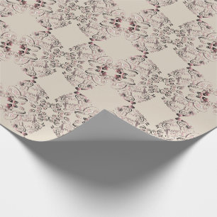 Papier Cadeau "Merci" Coeurs sur la lavande pâle