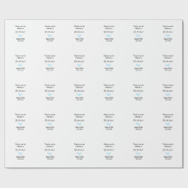 Papier Cadeau merci cravate le noeud bleu coeur mariage rustique