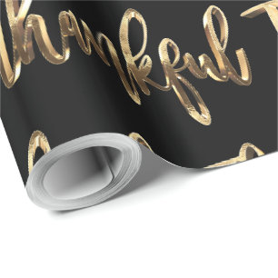 Papier Cadeau Merci Elegant Black et Gold Thanksgiving