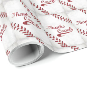 Papier Cadeau Merci Entraîneur De Baseball Grand Grunge Baseball
