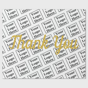 Papier Cadeau Merci Faux Gold Script Votre Logo Ici Modèle
