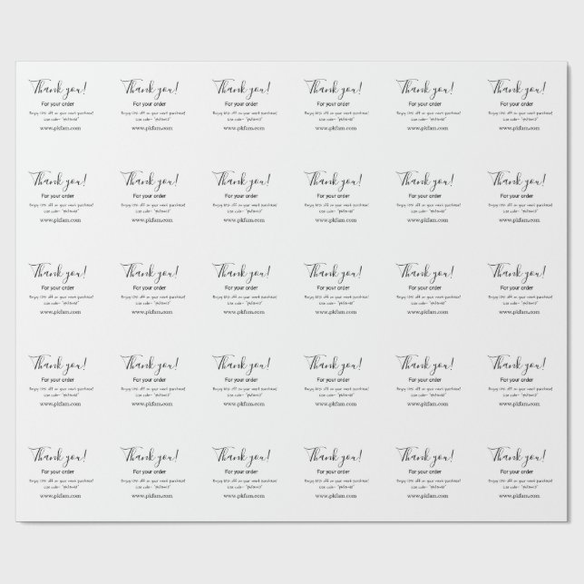 Papier Cadeau Merci pour l'achat détail de l'entreprise familial (Plat)