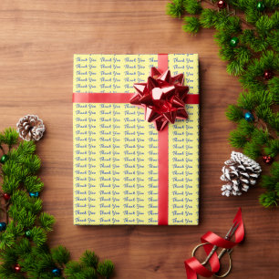 Papier Cadeau Merci professionnel élégant jaune clair
