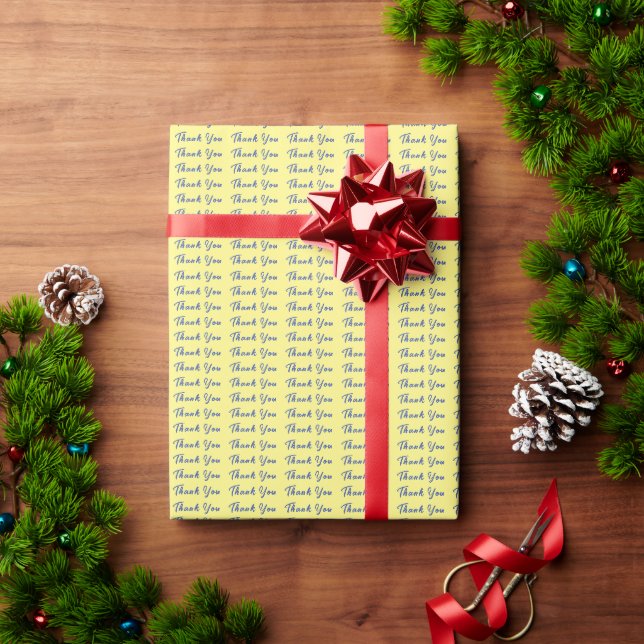 Papier Cadeau Merci professionnel élégant jaune clair (Cadeau de vacances)