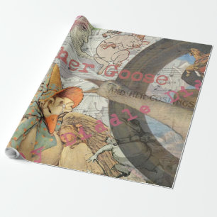 Papier Cadeau Mère Goose Nursery Rhyme Fairy Tale