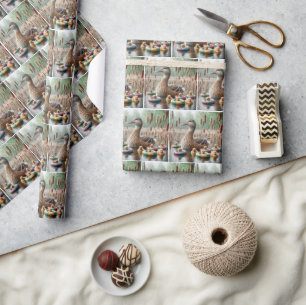 Papier Cadeau Mère Mallard Canard Avec Collier
