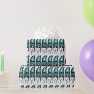 Papier Cadeau Mère Monster Sassy Turquoise Beehive Pop Art Dessi