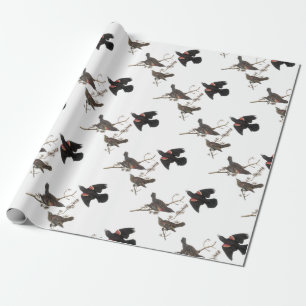 Papier Cadeau Merle à ailes rouges par Audubon