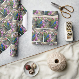 Papier Cadeau Merlebleu sur une pivoine rose