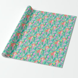 Papier Cadeau Mermaid Birthday Pool Beach Party Enveloppement Pa
