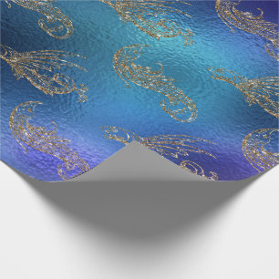 Papier Cadeau Mermaid Parties scintillant Océan Bleu Marine Créa