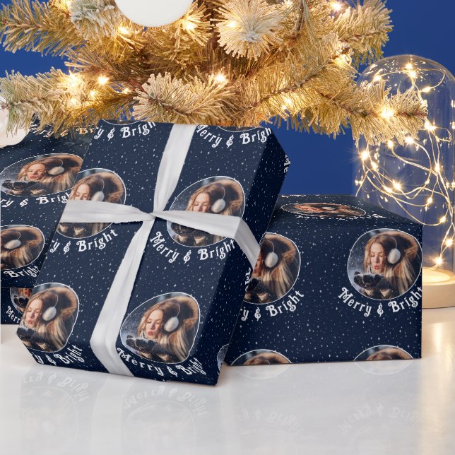 Papier Cadeau Merry & Bright Photo Gold Starlight (Vacances)