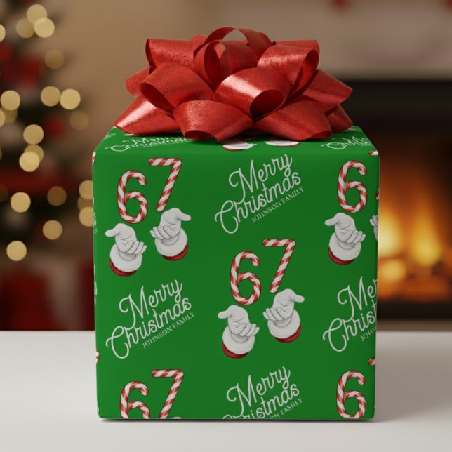 Papier Cadeau Merry Christmas Candy Cane 6-7 Meme Pattern (Merry Christmas Candy Cane 6-7 Meme Pattern Wrapping Paper
)