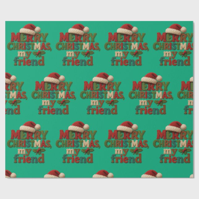 Papier Cadeau Merry Christmas Friend  (Plat)