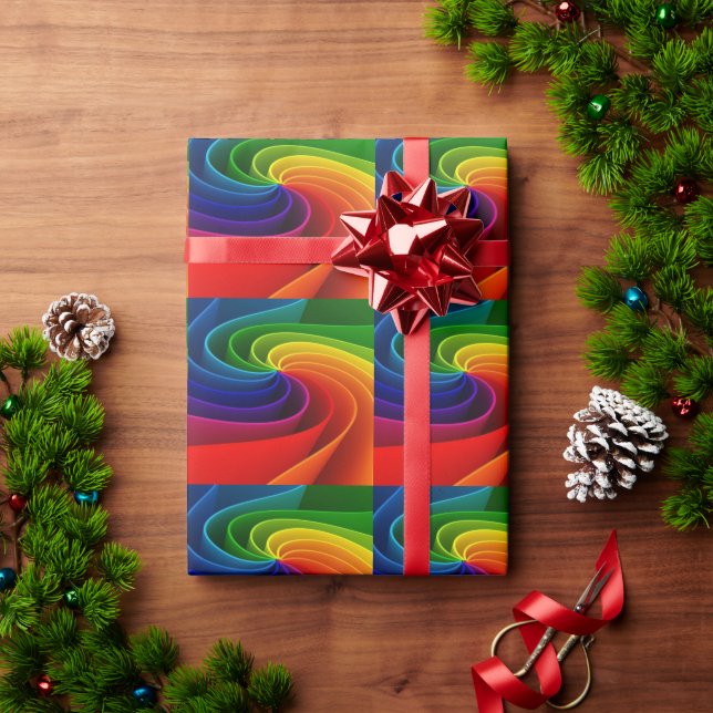 PAPIER CADEAU MERRY CHRISTMAS RAINBOW (Cadeau de vacances)