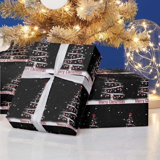 Papier Cadeau Merry Christmas Red Socks and Baseball Ornaments  (Vacances)