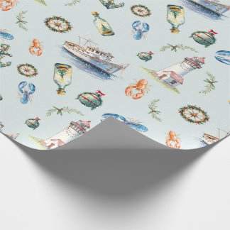 Papier Cadeau Merry Coastal Christmas Wrapping Paper