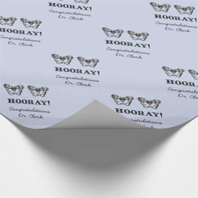 Papier Cadeau Message hourra personnalisé d'anatomie de hanche (Coin)