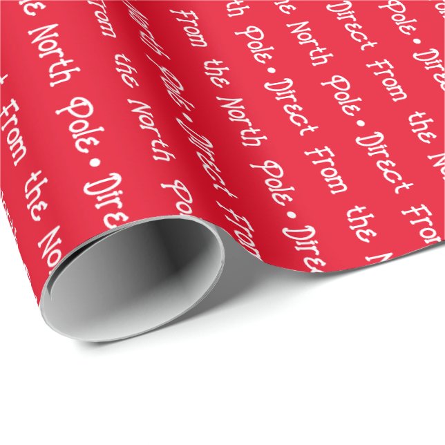 Papier Cadeau Message modifiable blanc sur rouge clair (Coin rond)