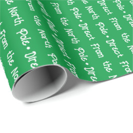 Papier Cadeau Message modifiable blanc sur vert clair