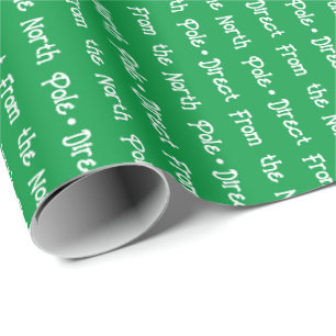 Papier Cadeau Message modifiable blanc sur vert clair