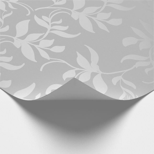 Papier Cadeau Métal brossé argenté moderne (Coin)