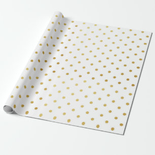 Papier Cadeau Métallique blanc de vacances modernes de pois de