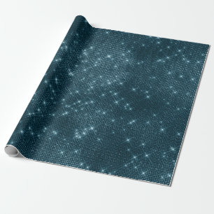Papier Cadeau Métallique brillant Turquoise Bleu Urbain Minimal
